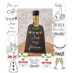 2€ ZUSATZTÜRCHEN 3. Dezember - Stickserie - 12 ITH Flaschenanhänger Vol. 3